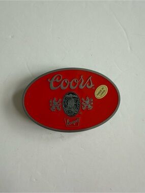 Coors Banquet Red Oval Logo Belt Buckle